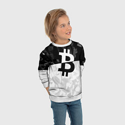 Свитшот детский Bitcoin: Poly Style, цвет: 3D-белый — фото 2
