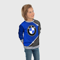 Свитшот детский BMW: Blue Metallic, цвет: 3D-меланж — фото 2