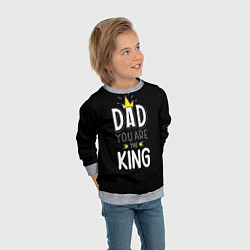 Свитшот детский Dad you are the King, цвет: 3D-меланж — фото 2