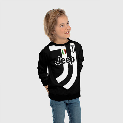 Детский свитшот FC Juventus: FIFA 2018 / 3D-Черный – фото 3