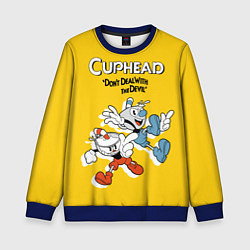 Свитшот детский Cuphead: Don't deal with the Devil, цвет: 3D-синий