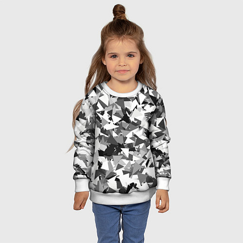 Детский свитшот Городской серый камуфляж / 3D-Белый – фото 4