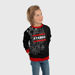 Свитшот детский Атаман: герб РФ, цвет: 3D-красный — фото 2