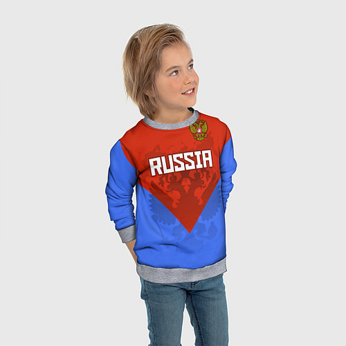 Детский свитшот Russia Red & Blue / 3D-Меланж – фото 3