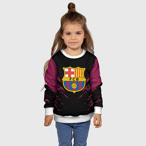 Детский свитшот Barcelona FC: Sport Fashion / 3D-Белый – фото 4