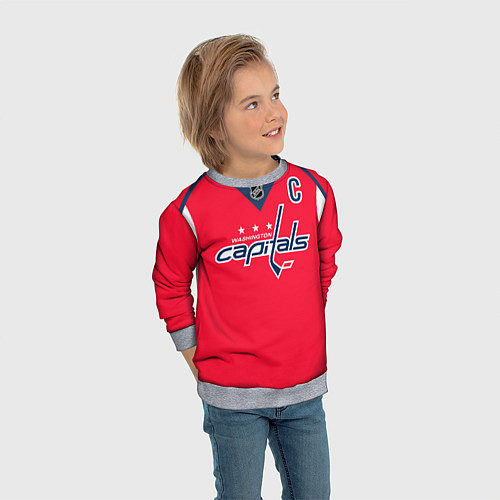 Детский свитшот Washington Capitals: Ovechkin Red / 3D-Меланж – фото 3