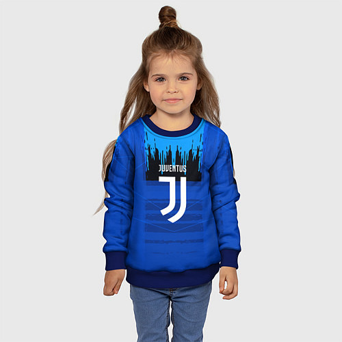 Детский свитшот FC Juventus: Blue Abstract / 3D-Синий – фото 4
