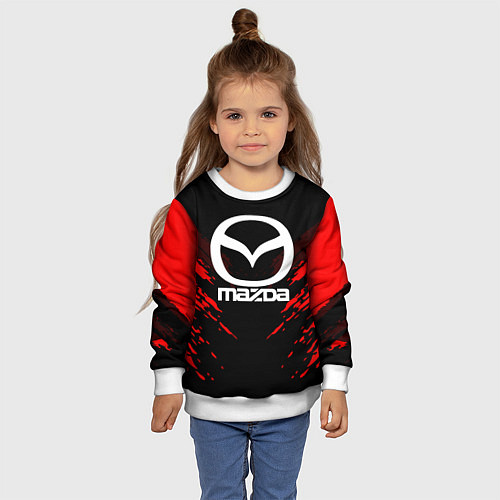 Детский свитшот Mazda: Red Anger / 3D-Белый – фото 4