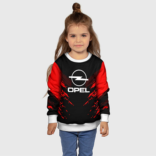 Детский свитшот Opel: Red Anger / 3D-Белый – фото 4