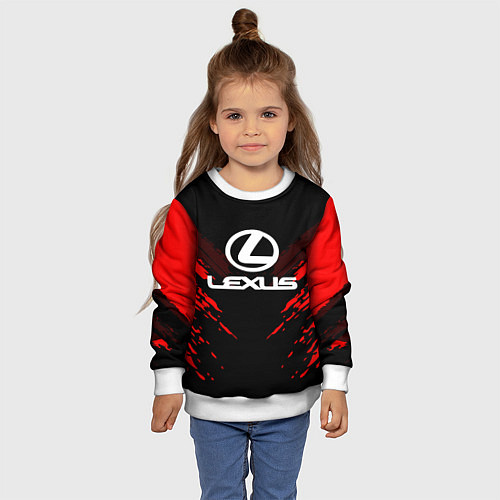 Детский свитшот Lexus: Red Anger / 3D-Белый – фото 4