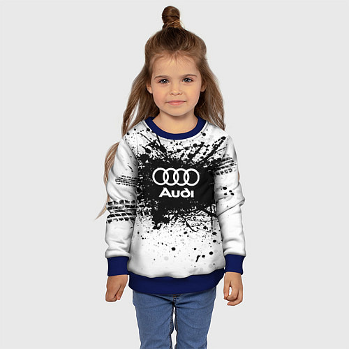 Детский свитшот Audi: Black Spray / 3D-Синий – фото 4