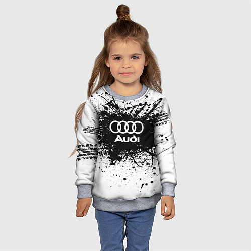 Детский свитшот Audi: Black Spray / 3D-Меланж – фото 4