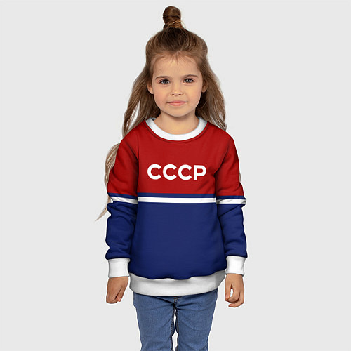 Детский свитшот СССР: Спортсмен / 3D-Белый – фото 4
