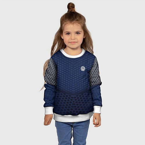 Детский свитшот Volkswagen: Sport Motors / 3D-Белый – фото 4