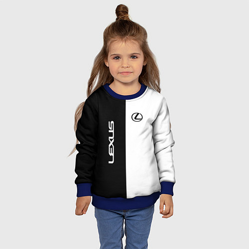 Детский свитшот Lexus: Black & White / 3D-Синий – фото 4