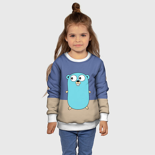 Детский свитшот Golang / 3D-Белый – фото 4
