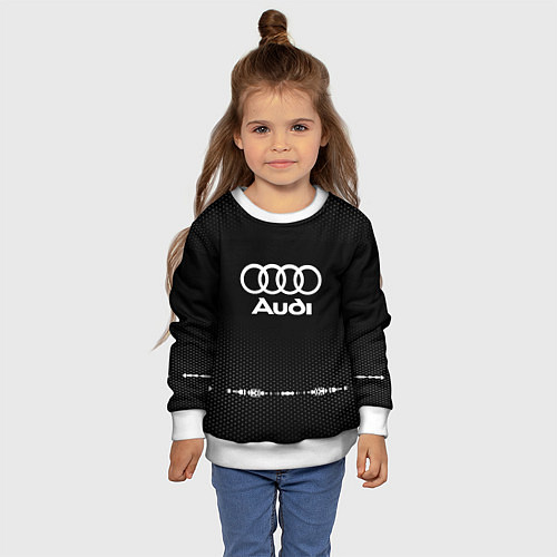 Детский свитшот Audi: Black Abstract / 3D-Белый – фото 4