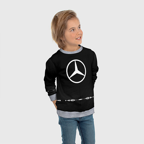 Детский свитшот Mercedes: Black Abstract / 3D-Меланж – фото 3