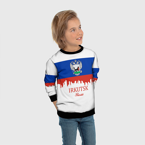 Детский свитшот Irkutsk: Russia / 3D-Черный – фото 3