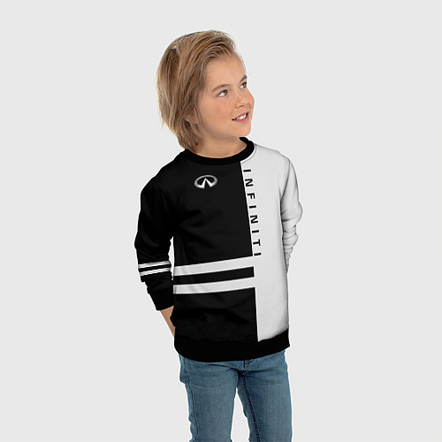 Детский свитшот Infiniti: B&W Lines / 3D-Черный – фото 3