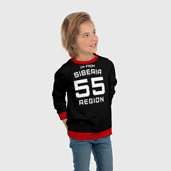 Свитшот детский Im from Siberia: 55 Region, цвет: 3D-красный — фото 2