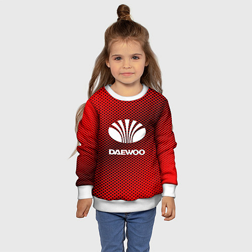 Детский свитшот Daewoo: Red Carbon / 3D-Белый – фото 4