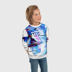 Свитшот детский MUSE: Blue Colours, цвет: 3D-белый — фото 2