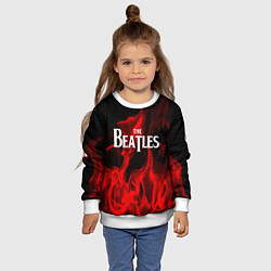 Свитшот детский The Beatles: Red Flame, цвет: 3D-белый — фото 2