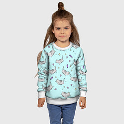 Свитшот детский Кавайные котики, цвет: 3D-белый — фото 2