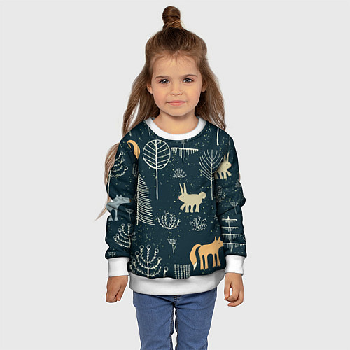 Детский свитшот Чудеса леса / 3D-Белый – фото 4