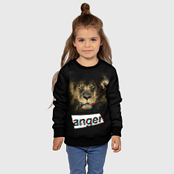 Свитшот детский Anger Lion, цвет: 3D-черный — фото 2