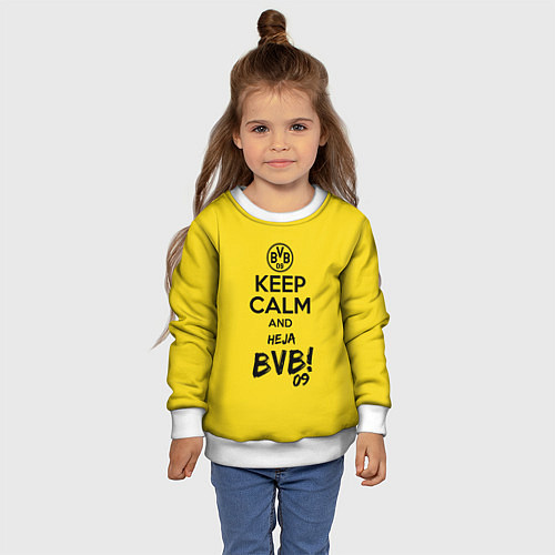 Детский свитшот Keep Calm & Heja BVB / 3D-Белый – фото 4