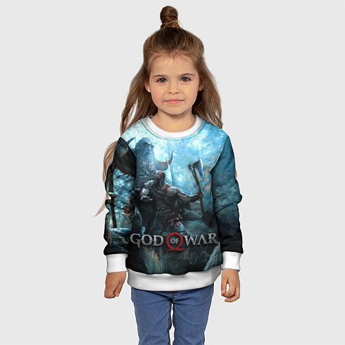 Детский свитшот God of War: Dynasty / 3D-Белый – фото 4