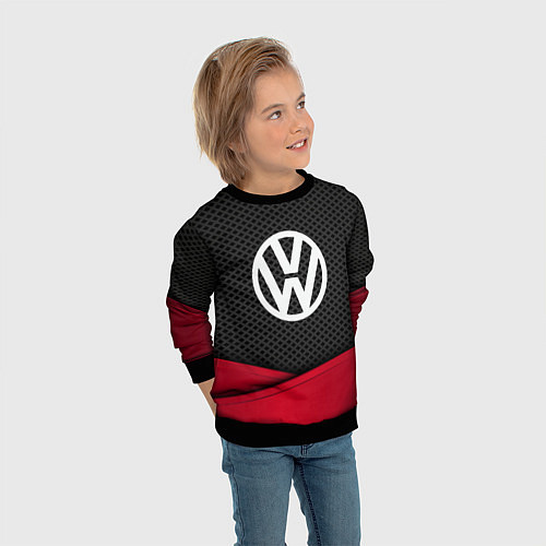 Детский свитшот Volkswagen: Grey Carbon / 3D-Черный – фото 3