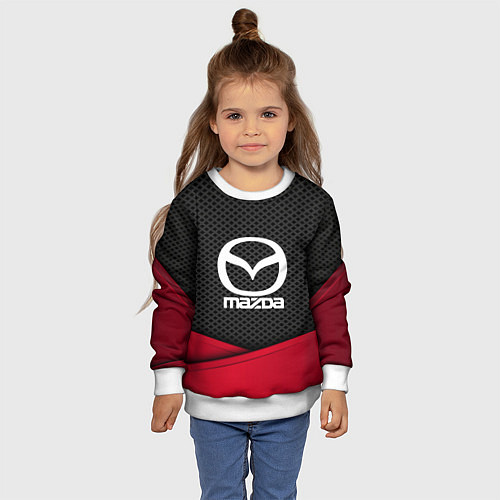 Детский свитшот Mazda: Grey Carbon / 3D-Белый – фото 4