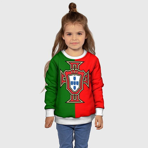 Детский свитшот Сборная Португалии / 3D-Белый – фото 4