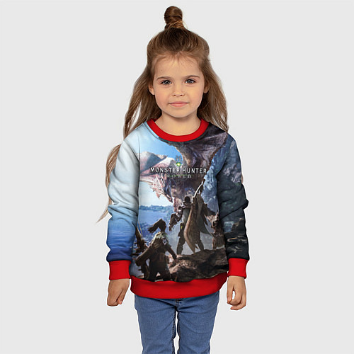Детский свитшот Monster Hunter: World / 3D-Красный – фото 4