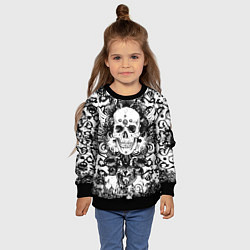 Свитшот детский Grunge Skull, цвет: 3D-черный — фото 2