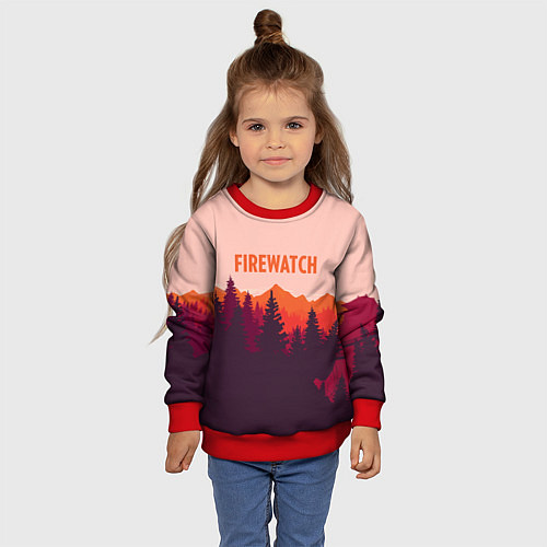 Детский свитшот Firewatch: Orange Style / 3D-Красный – фото 4