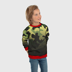 Свитшот детский Военный камуфляж, цвет: 3D-красный — фото 2