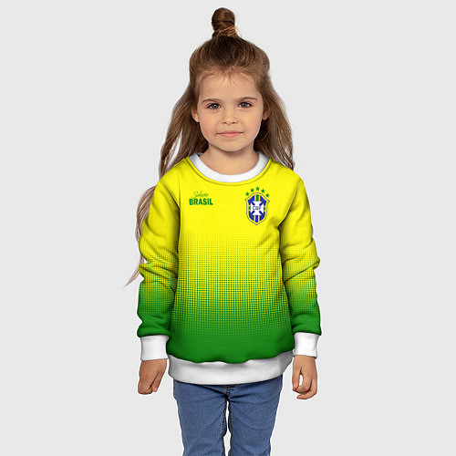 Детский свитшот CBF Brasil / 3D-Белый – фото 4