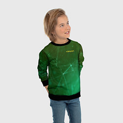 Свитшот детский Cyberpunk 2077: Green Network, цвет: 3D-черный — фото 2