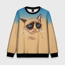 Свитшот детский Grumpy cat, цвет: 3D-черный