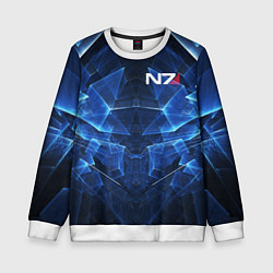 Свитшот детский Mass Effect: Blue Armor N7, цвет: 3D-белый