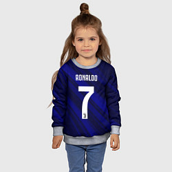 Свитшот детский Ronaldo 7: Blue Sport, цвет: 3D-меланж — фото 2