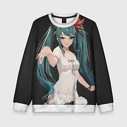 Свитшот детский Hatsune Miku, цвет: 3D-белый