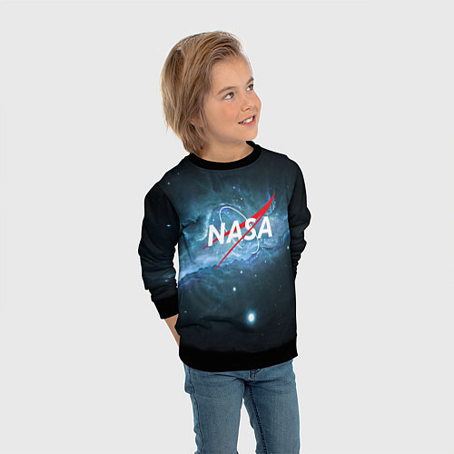 Детский свитшот NASA: Space Light / 3D-Черный – фото 3
