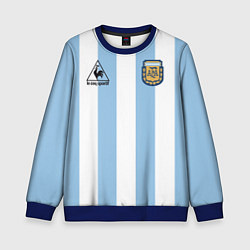 Свитшот детский Марадона Аргентина ретро, цвет: 3D-синий