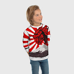 Свитшот детский Japanese Godzilla, цвет: 3D-белый — фото 2