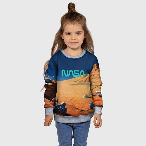 Детский свитшот NASA on Mars / 3D-Меланж – фото 4